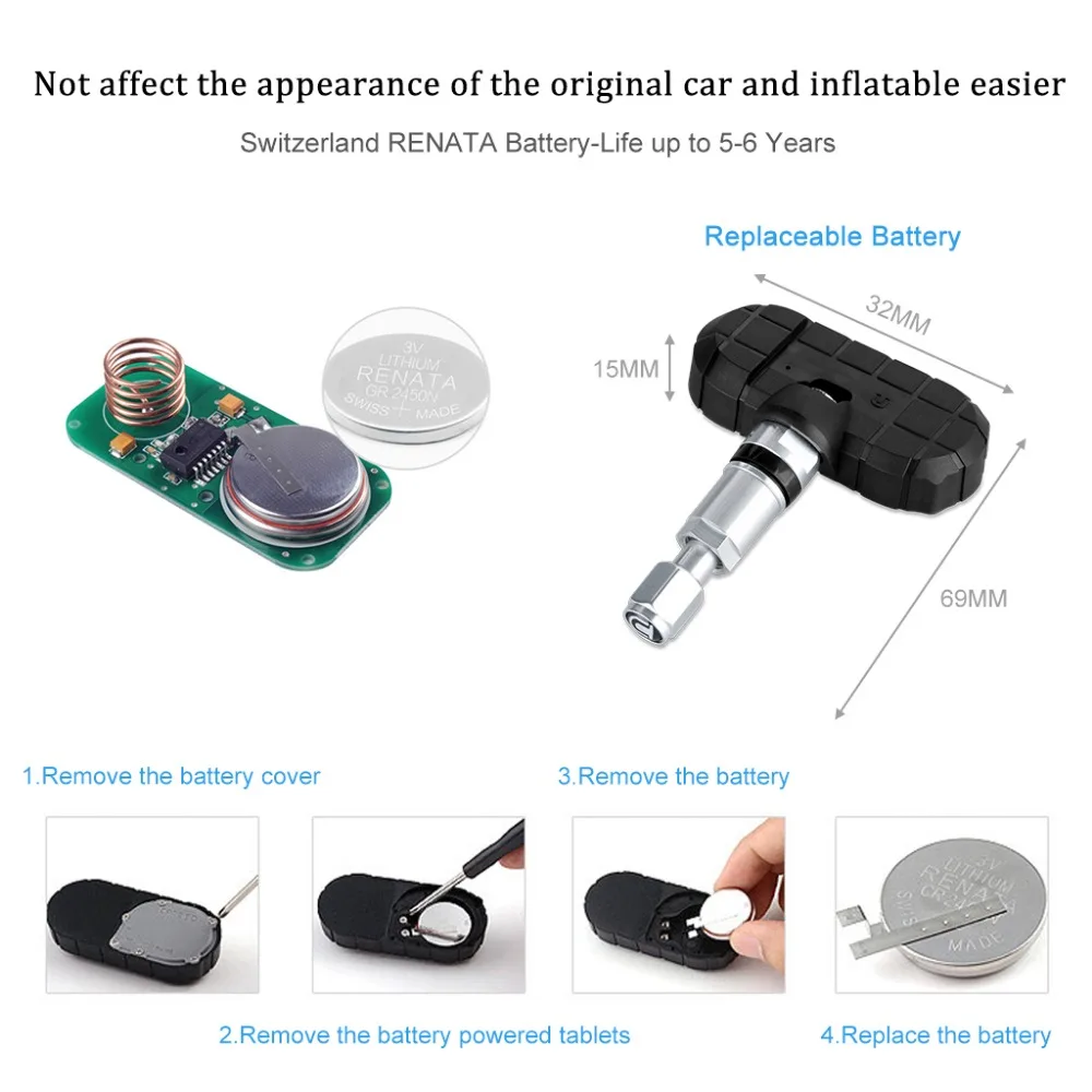 Careud U903 авто беспроводной TPMS система контроля давления в шинах Авто сигнализация давления в шинах прикуриватель система мониторинга давления в шинах