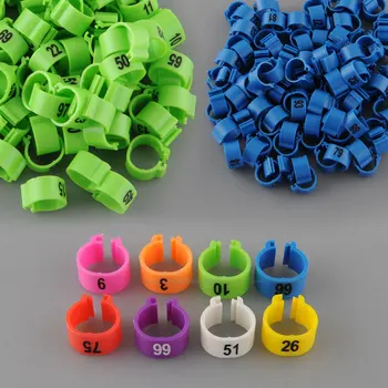 

100Pcs 10.5mm Poultry Leg Bands Bird Pigeon Parrot Duck Hen Rings Clip 1-100 Numbered Poultry Leg Rings 10 Colors Pet Product