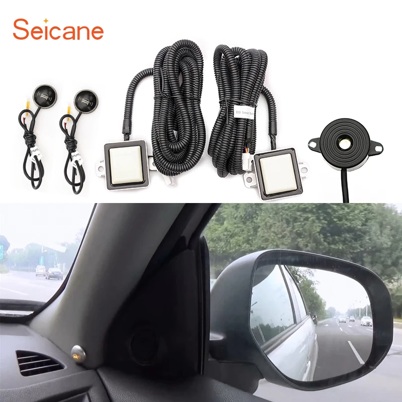 

Seicane Car Safety Assistance Warning Buzzer Blind Spot Detection System with 2 Radar Sensor Indicator Light