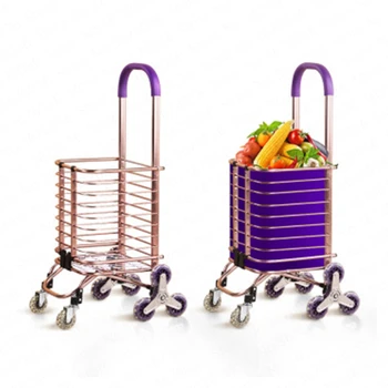 

0%Shopping Cart Climbing Stairs Folding Shopping Cart Small Cart Supermarket Portable Elderly Household Trolley Trolley Car