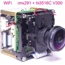 WiFi 1,8 мм объектив рыбий глаз H.265, H.264 1/2. " sony STARVIS IMX291 CMOS+ Hi3516C V300 CCTV IP камера Модуль платы блока программного управления+ FPC Антенна