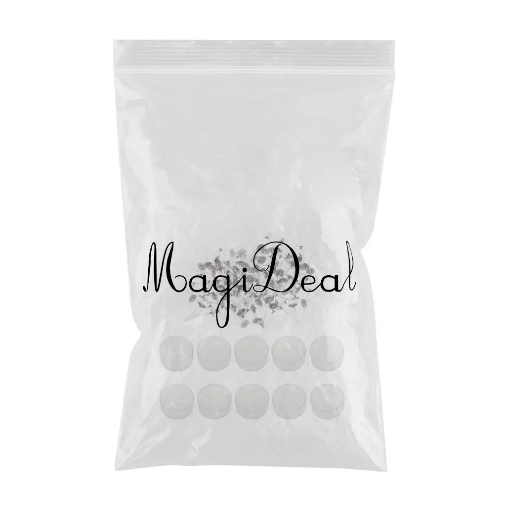 200x Pre-waxed Cotton Candle Wicks and 10x Plastic Clear Round Shaped Tealight Cup Empty Mould, Candle Making Material Kit
