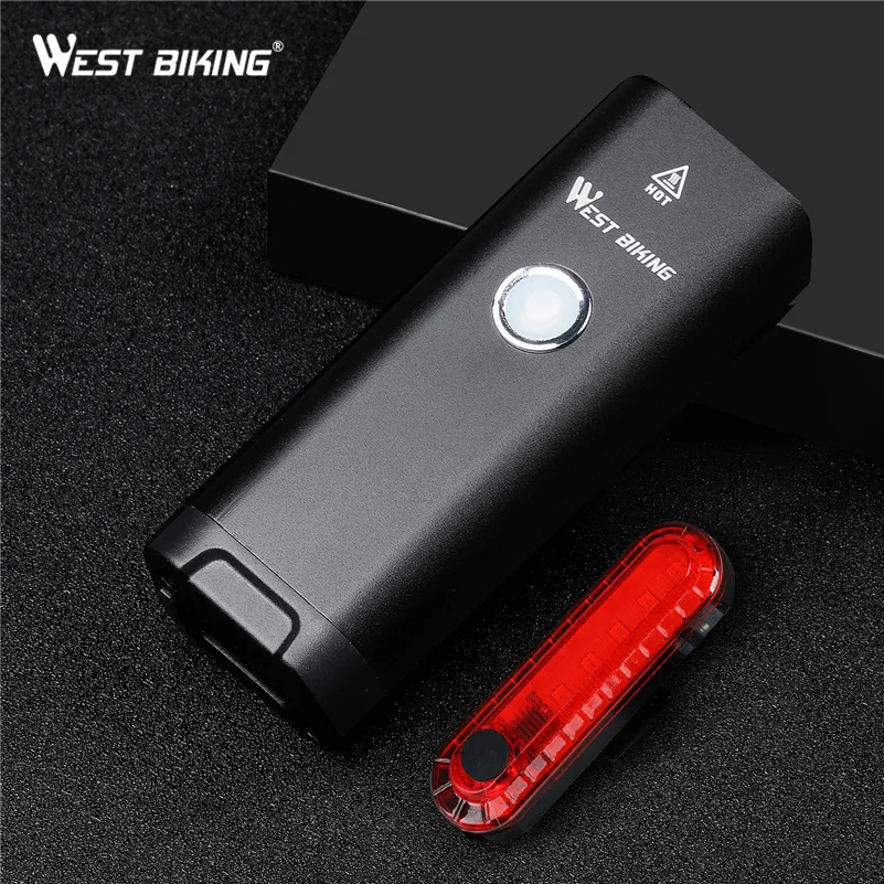 

WEST BIKING 18650mAh Bike Front Rear Light Set USB Rechargeable Lantern Flashlight Cycling Waterproof Aluminum Bicycle Lamp Sets