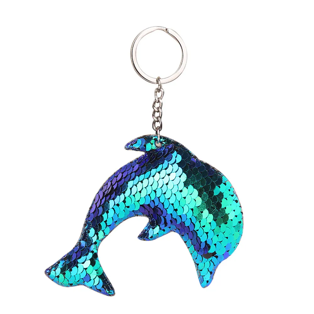 

Fashion Star Sequin Keychain Key Ring Dolphin Sequin Pendant Gift Keychain 11.20