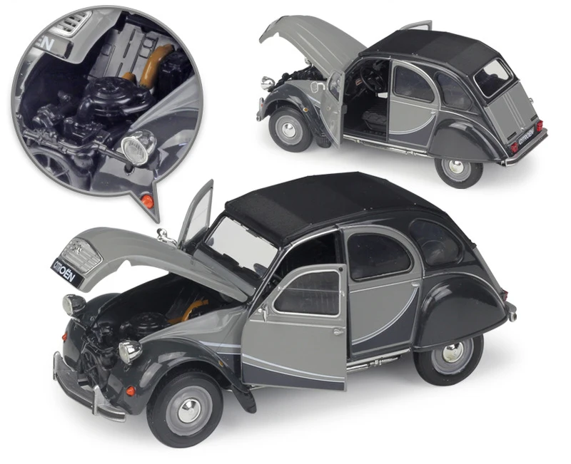 WELLY 1:24 металлическая классическая модель автомобиля CITROEN 2CV 6 Charleston литье под давлением игрушечный автомобиль автомобили из сплава игрушки для детей Коллекция подарков
