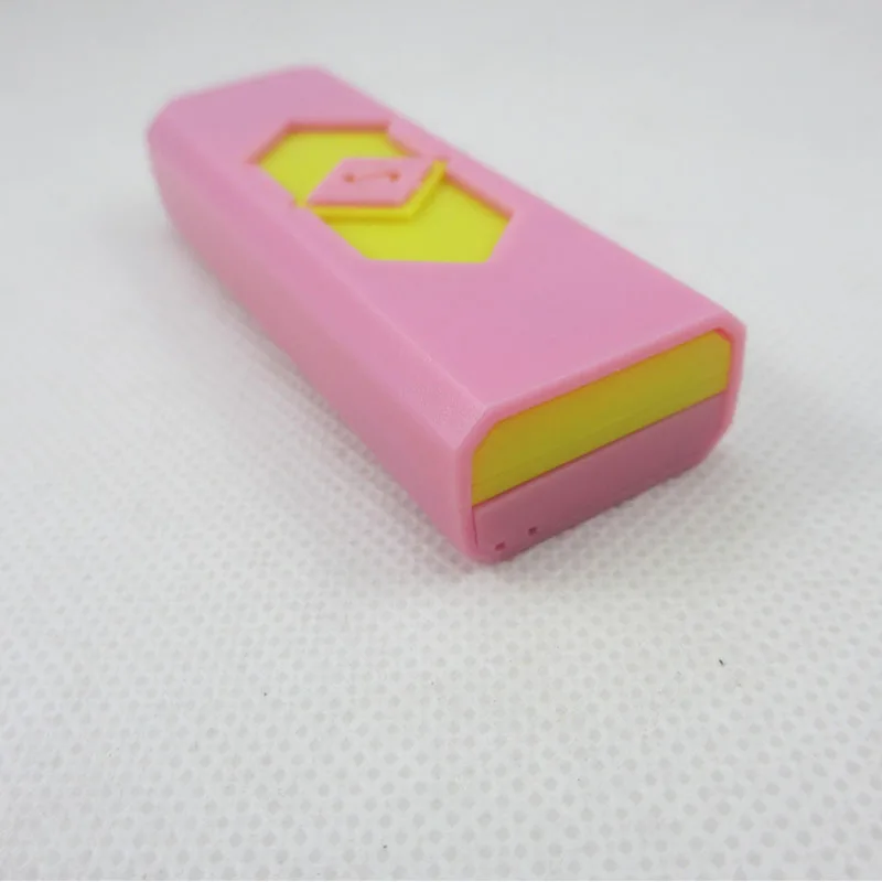 pink yellow 1 шт. Usb Зажигалка Ветрозащитная подгонка подарок мини зарядка Зажигалка электронная импульсная Зажигалка для сигарет аксессуары для курения для мужчин - Цвет: pink yellow