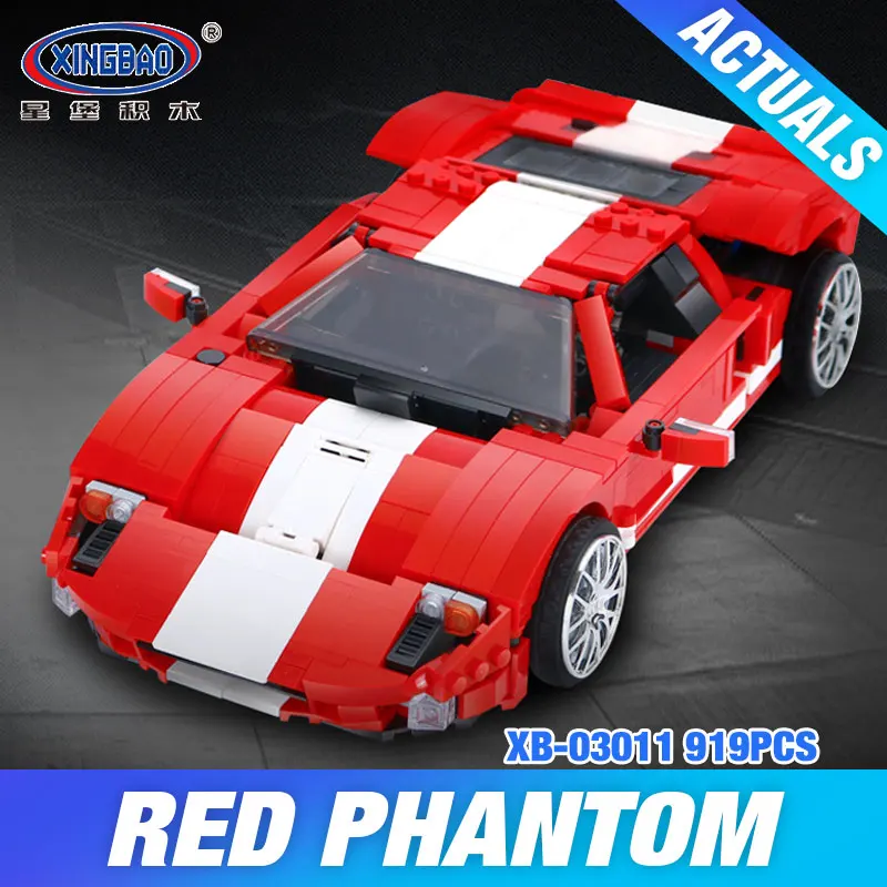 

XingBao 03011 Block 919Pcs Genuine Creative MOC Technic Series The Red Phantom Racing Car Set Building Blocks Bricks Boy Toys