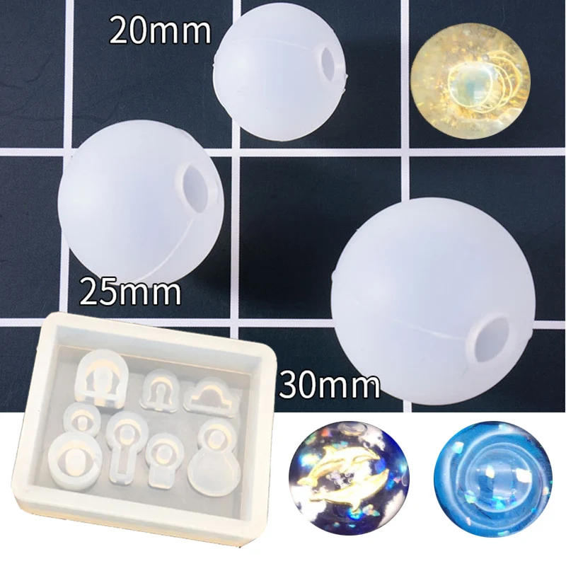 

1PC 20/25/30 mm Transparent Ball Mould UV Resin Mold Liquid Silicone Molds for Making Jewelry Handcraft Pendant Tools