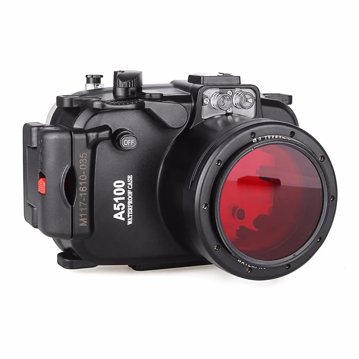 Чехол для подводной камеры Meikon 40 м/130 футов для Объектива sony A5100 16-50 мм, водонепроницаемый чехол для камеры+ красный фильтр для sony A5100