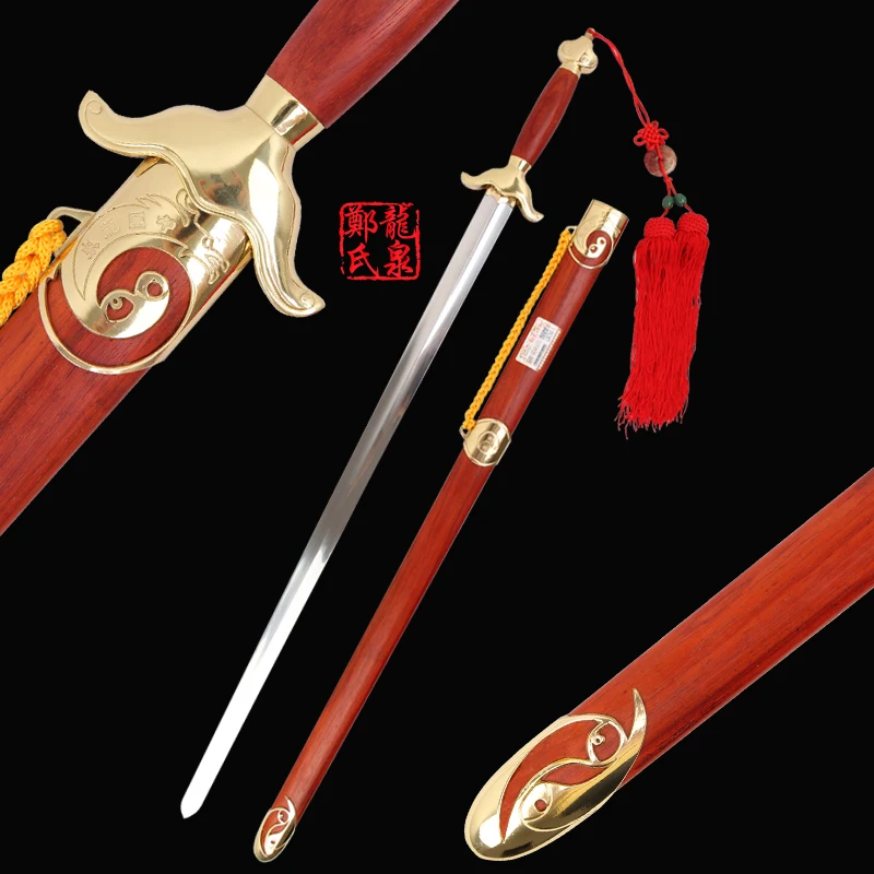 Chinese Martial Art Sword For Practice Chinese Taiji Jian Flexible Blade Stainless Steel Red