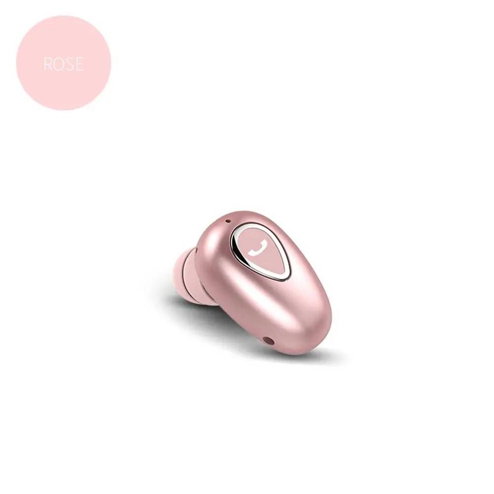 Мини беспроводные Bluetooth наушники, спортивные наушники с микрофоном, гарнитура, наушники для всех телефонов, для samsung, huawei, Xiaomi, Android - Цвет: Rose Gold