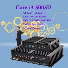 Мини Настольных ПК intel core i3 5005U Безвентиляторный Промышленный ПРОЦЕССОР Вариант 2 COM HDMI VGA 300 М Wifi 4 К HD HTPC USB 3.0 компьютера windows