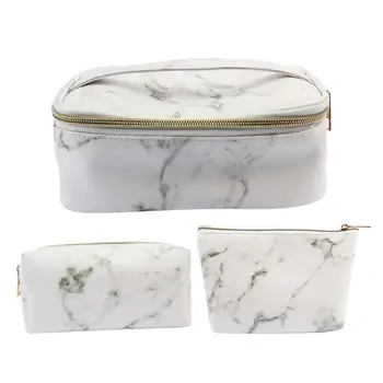 

3PC Fashion Portable Women Makeup Bag Marble Travel Cosmetic Bag Organizer Storage Toiletry Case Choose Beauty Case Cosmetic Bag