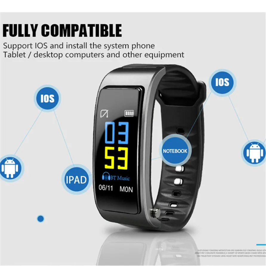 Y3 Color Bluetooth Headset Talk Smart Band Bracelet Heart Rate Monitor Sports Smart Watch Passometer Fitness Tracker Wristband