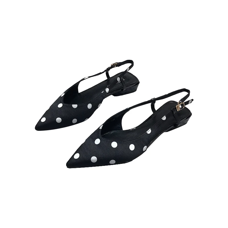 

2019 new wave point with sandals female tip baotou single shoes fairy wind long skirt shoes flat spring and summer