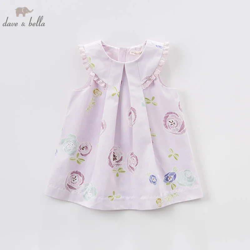 

Dave bella spring infant baby girls fashion rose print dress kids floral dress children party birthday clothes DB7297