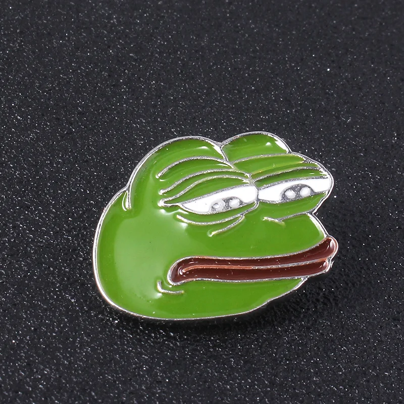 

Sad frog Pepe Brooches Green Color Frog Cartoon Enamel Pins Set LapelBoy's Club Personality Jewelry For Man Woman Crying Frog