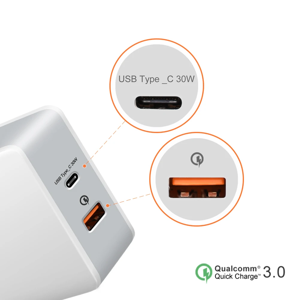 YOJOCK 48 Вт Тип usb-C PD стены Зарядное устройство USB C Зарядное устройство с Мощность доставки для iPhone X/8/8 Plus MacBook Смарт Порты и разъёмы для Xiaomi