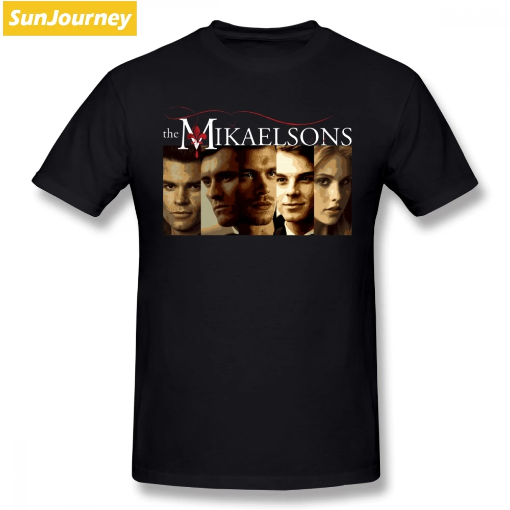 The Vampire diaries The Mikaelsons Мужская футболка хип-хоп Уличный сверхразмерный хлопок с круглым вырезом на заказ короткий рукав мужские рубашки - Цвет: Черный