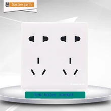 Universal Wall Switch Socket Outlet Panel Dual 5 Holes Switches Outlet 16A 110V 220V 250V Eletric Power Socket Panel 86*86 White Universal Wall Switch Socket Outlet Panel Dual 5 Holes Switches Outlet 16A 110V 220V 250V Eletric Power Socket Panel 86*86 White