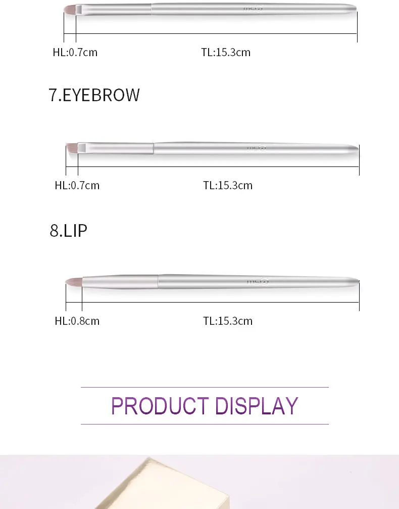 MSQ 8 шт. кисти для макияжа набор кистей для макияжа с деревянной тени для век Макияж Кисть для макияжа Кисти для макияжа, мягкие синтетические волоски, кисть с косметическая, с деревянной ручкой Инструмент