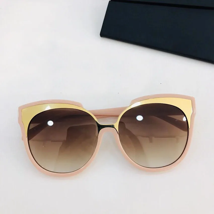 Retro classic Cateye Sunglasses Women Metal patch Vintage Gradient Glasses Luxury brand Cat eye Sun glasses Female Eyewear UV400 - Цвет линз: Pink