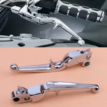 1 пара Chrome Алюминий мотоциклетные Запчасти рычаги сцепные Руль управления для мотоциклов рычаг для Harley XL Sportster 883 Softail FLSTN FLHR