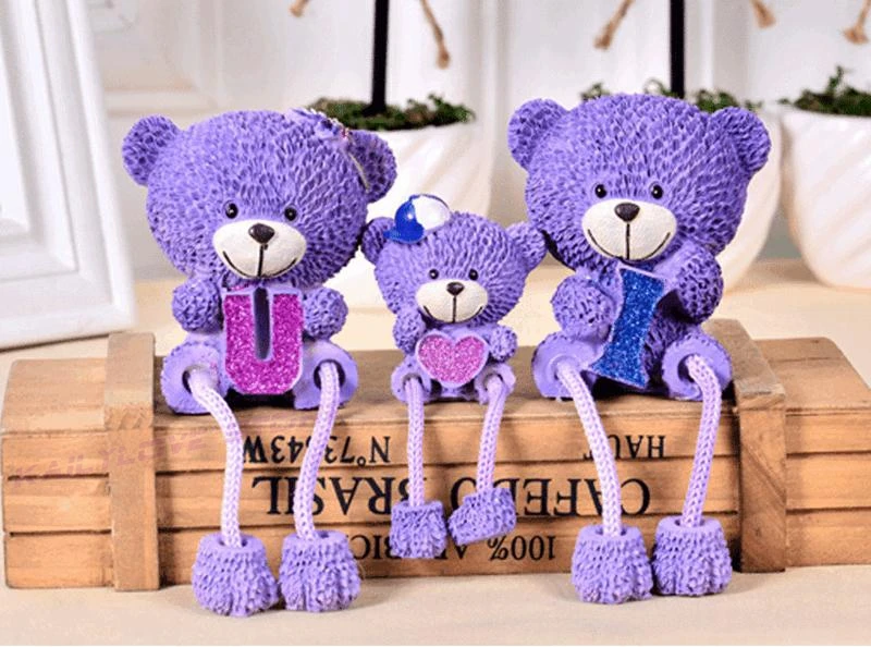 3 Pieces Violet Amour Classique Ourson Figurine Super Kawaii Iou Jouet D Ours Amoureux Anniversaire Saint Valentin Cadeau Cadeau De Mariage Aliexpress