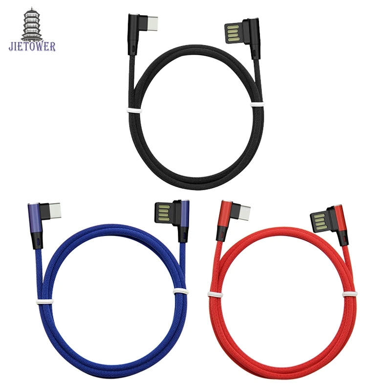 50 шт. USB Type C кабель для быстрой зарядки 90 градусов usb c 3 1 передачи данных зарядное
