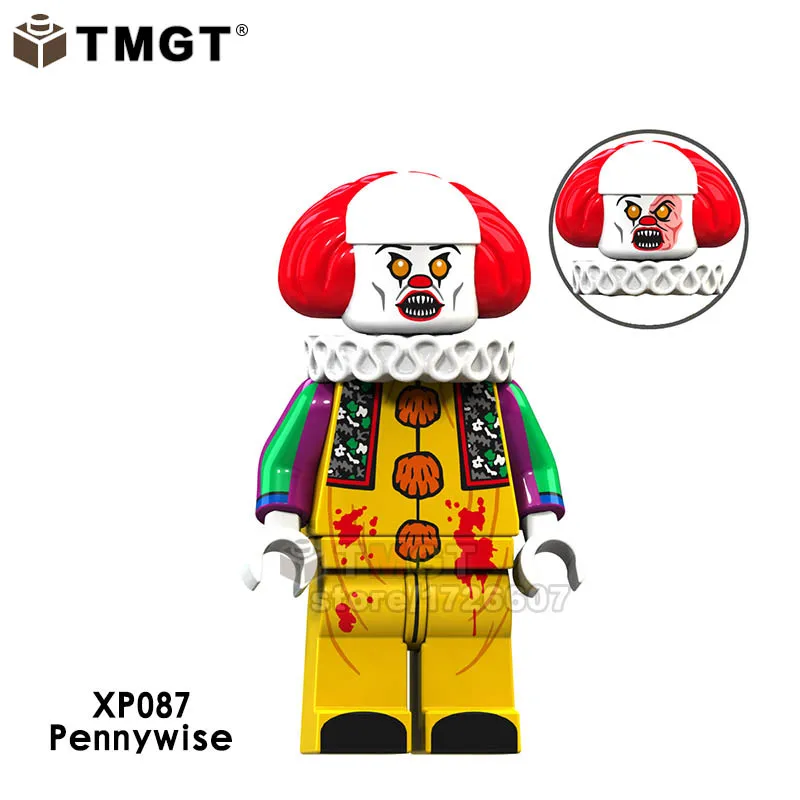 Блоки фильм ужасов это Pennywise Хэллоуин Джокер клоун Джейсон Voorhees кожаное лицо Заводной Строительный Блок игрушка для детей - Цвет: Армейский зеленый