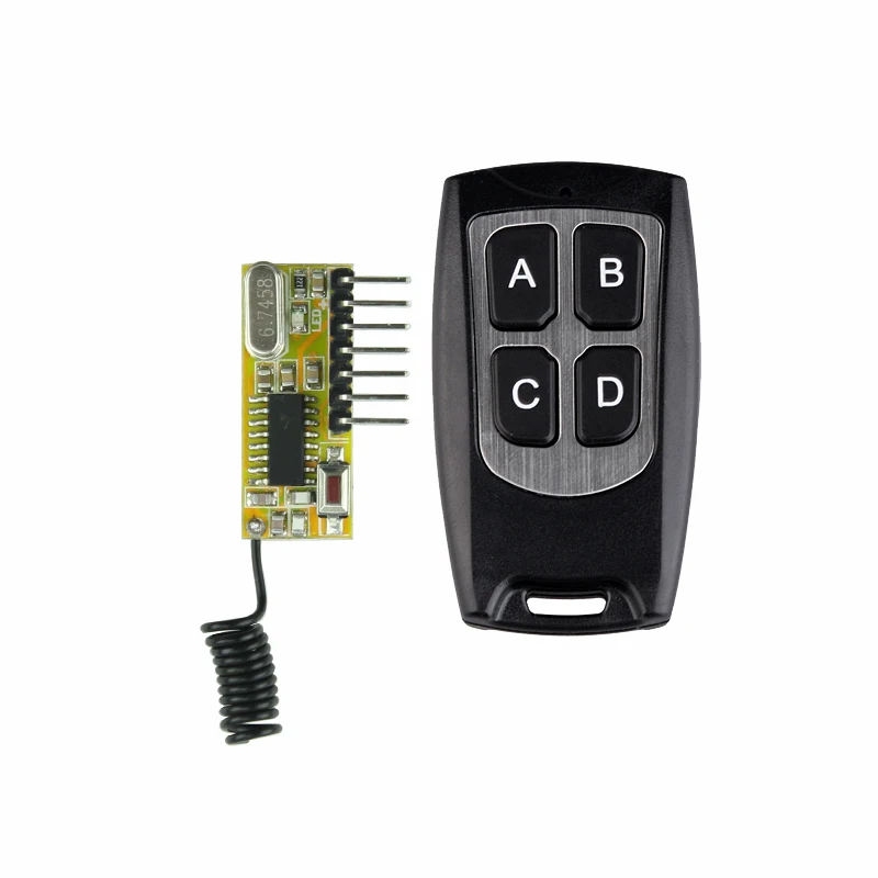 

DC5V 4CH Radio Receiver Module Superheterodyne receiver Decoding Module+Transmitter Momentary Toggle Latched Adjusted Learning