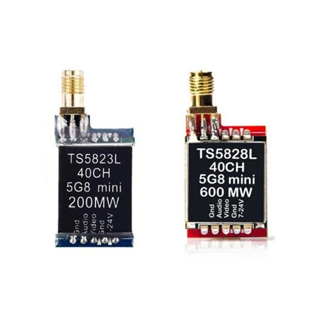 

TS5823L/TS5828L 5.8G 40CH 200mW/600mW Mini Audio Video AV Transmitter Tx For FPV QAV 210 QAVR 220 Drone Aerial photography