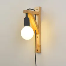 Япония/Северная Европа деревянный светодиодный настенный светильник черный/белый/красный/желтый гостиная прикроватный балкон настенный Лофт-светильник деко бра