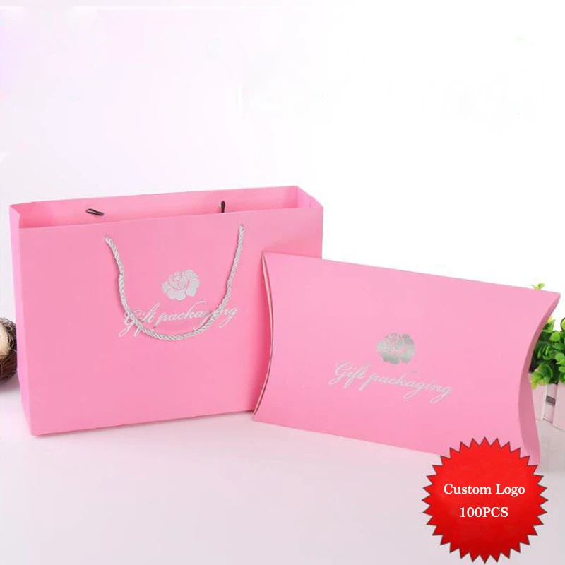 

Free Shipping 100Pcs/lot Customizable Logo Paper Box Usable Hair Bundle Packing Boxes Gift Packaging