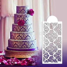 Damask Lace Flower Border Fondant Cake Stencil