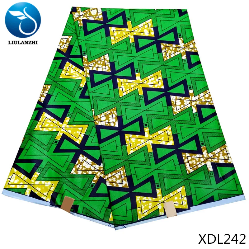 LIULANZHI Анкара воск ткани новейший дизайн patern Зеленый Воск принты ткань для платья полиэстер ткани XDL234-XDL249 - Цвет: XDL242