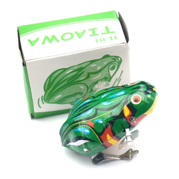 

Classic Iron Jumping Frog Tin Wind Up Clockwork Toys Vintage Toy New Action Figures Toy For Children Gift