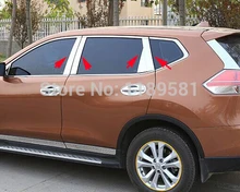 For Nissan Rogue X-Trail 2014 2015 2016 Stainless Steel Pillar Post Trim