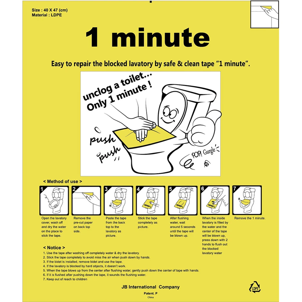 1PC Set Toilet Dredge Unclog Toilet Only 1 Minute Easy To Fix The Clogged Toilet With