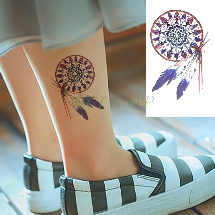

Waterproof Temporary Tattoo Sticker Dreamcatcher Fake Tatto Feather Style Dream Catcher Flash Tatoo Tatouage For Girl Men Women