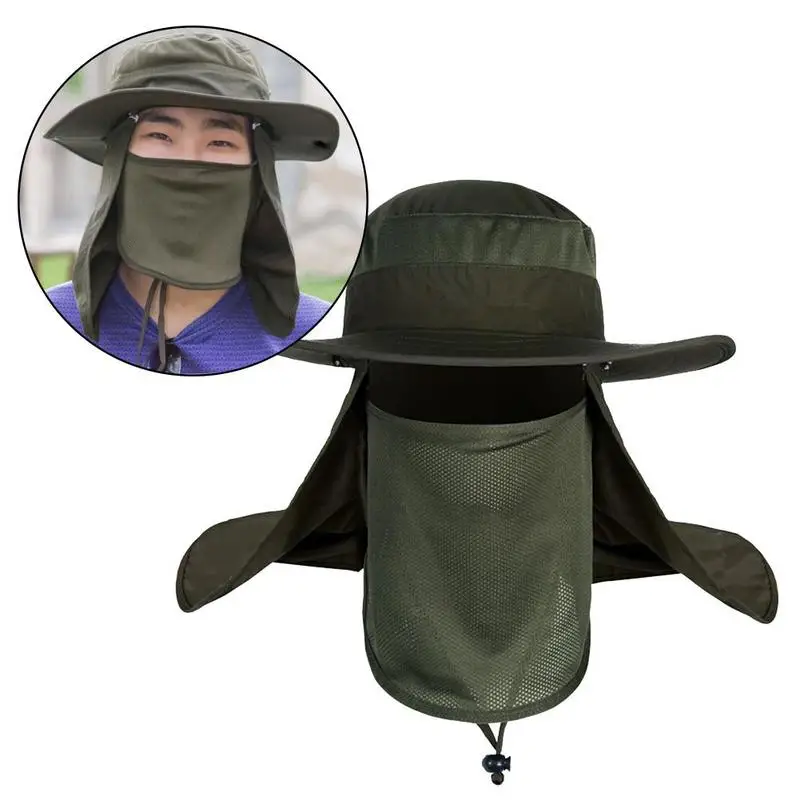 

Outdoor Sunscreen fishing suns anti uv daiva Protection Face Neck Flap Sun Cap Headband Sun Rain Hat Cap Fishing Hiking KOL9305