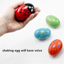 Ovo de madeira para crianças, instrumento musical de percussão para bebês, presente divertido e presente para crianças, 1 peça