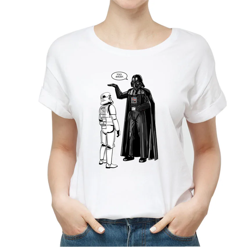 

Summer Short Sleeve Female T shirt Star Wars 'Aren't You A Little Short' Harajuku Print Women Tshirt Casual Cartoon Lady T-shirt