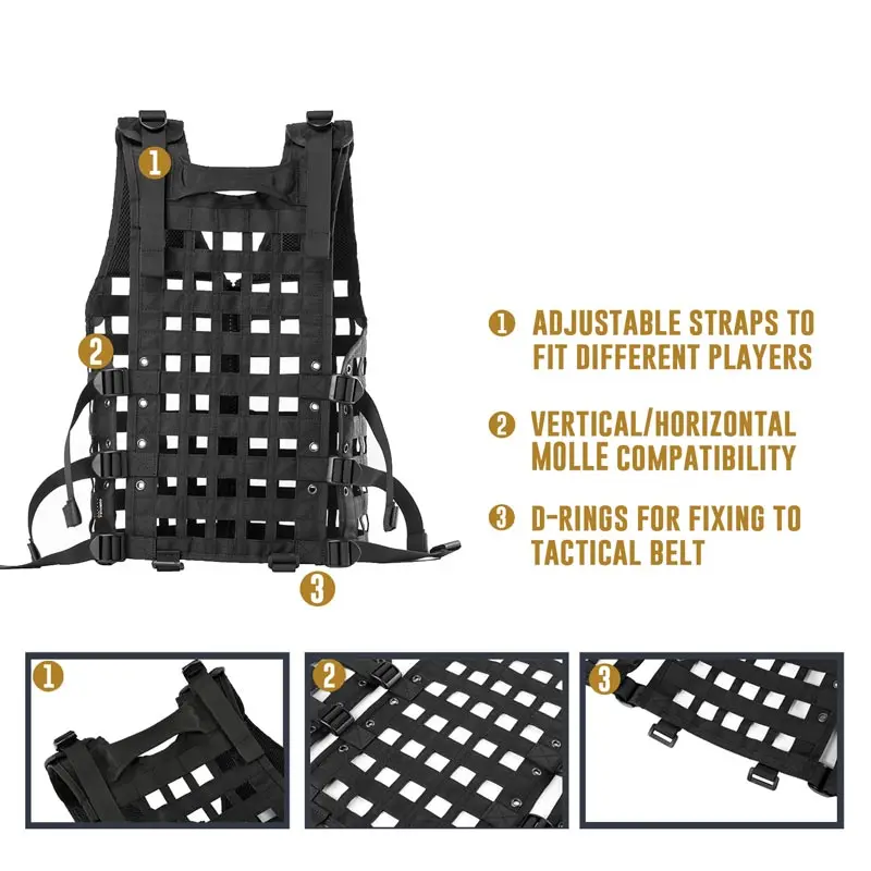OneTigris модульный жилет для страйкбола, открытый жилет CS Molle оборудование 1000D нейлоновая ткань, тактический охотничий жилет Molle