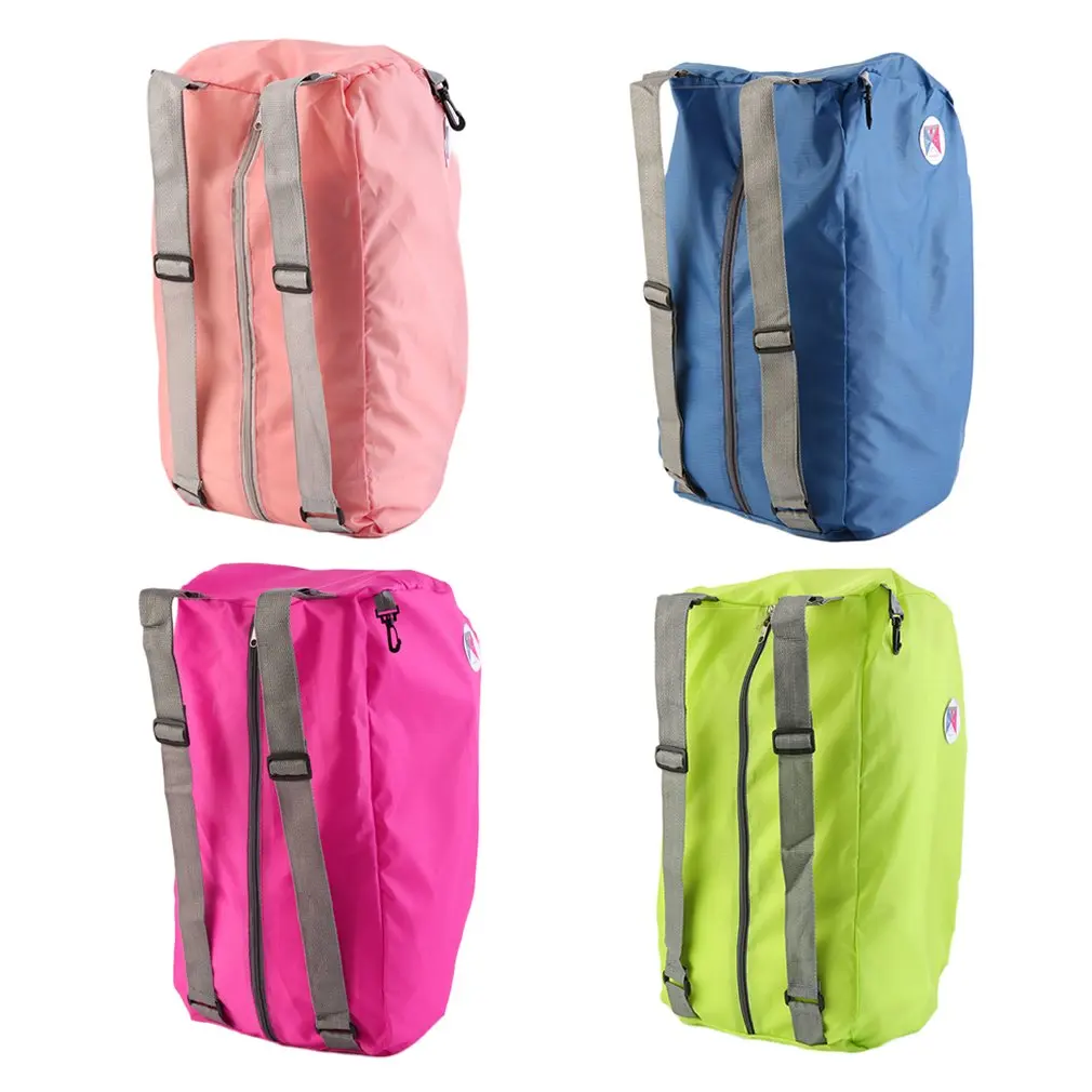 

Men Women Outdoor Shoulder Bag Foldable Zipper Soild Color Sports Backpack Folding Trip bag Strap Shopping Travel Backpack