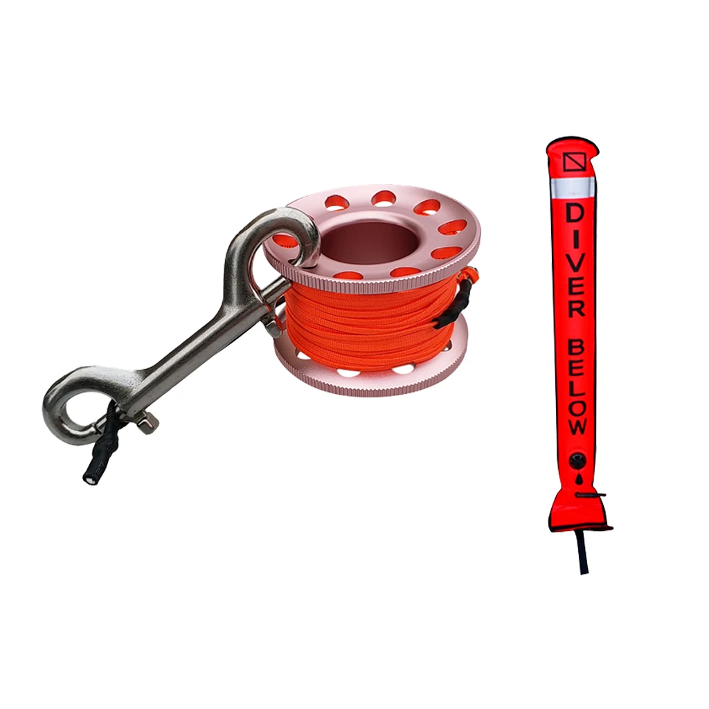 Scuba Diving SMB Surface Marker Buoy Signal Tube with Dive Reel Spool Multi  Color Safety Gear Equipment