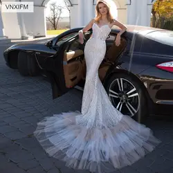 VNXIFM2019 Русалка свадебное платье с вырезом на спине Кружева vestido de без рукавов возлюбленной Марии старинные аппликации корт Свадебное платье