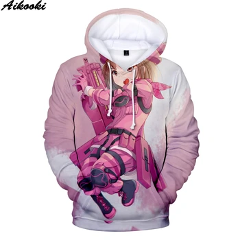 

New Sword Art Online 3D Hoodies Men Women 2019 Fall Winter Sweatshirts Anime Sword Art Online 3D Hoodies Men Oversized Pullovers