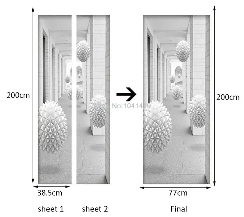 Criativo moderno 3d estéreo esfera corredor porta