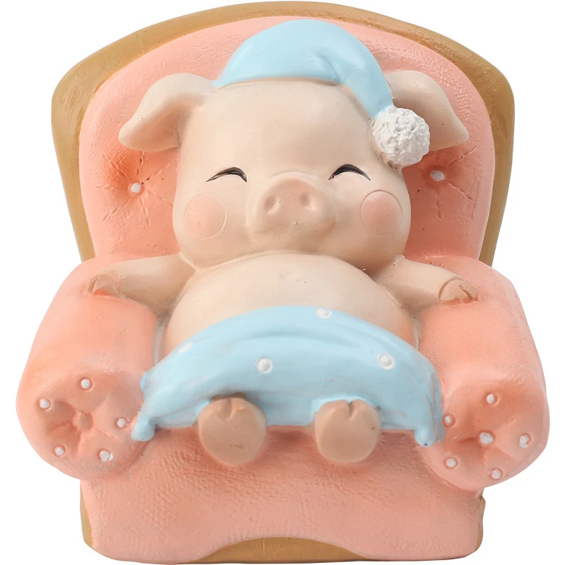 

Cartoon Lazy Pig Ornaments Creative Pig Resin Crafts Decor Car Desktop Sweet Model Home Decoration Accessories Birthday Gifts